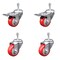 Service Caster 3.5 Inch Red Polyurethane Swivel 10mm Stem Caster Total Lock Brake, 2PK SCC-TSTTL20S3514-PPUB-RED-M1015-2-S2 - alternate 3